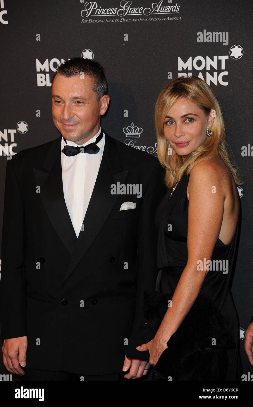 Emmanuelle Beart and Guest The Montblanc 'Collection Princesse Grace de Monaco' World Premiere presentation under the High Stock Photo