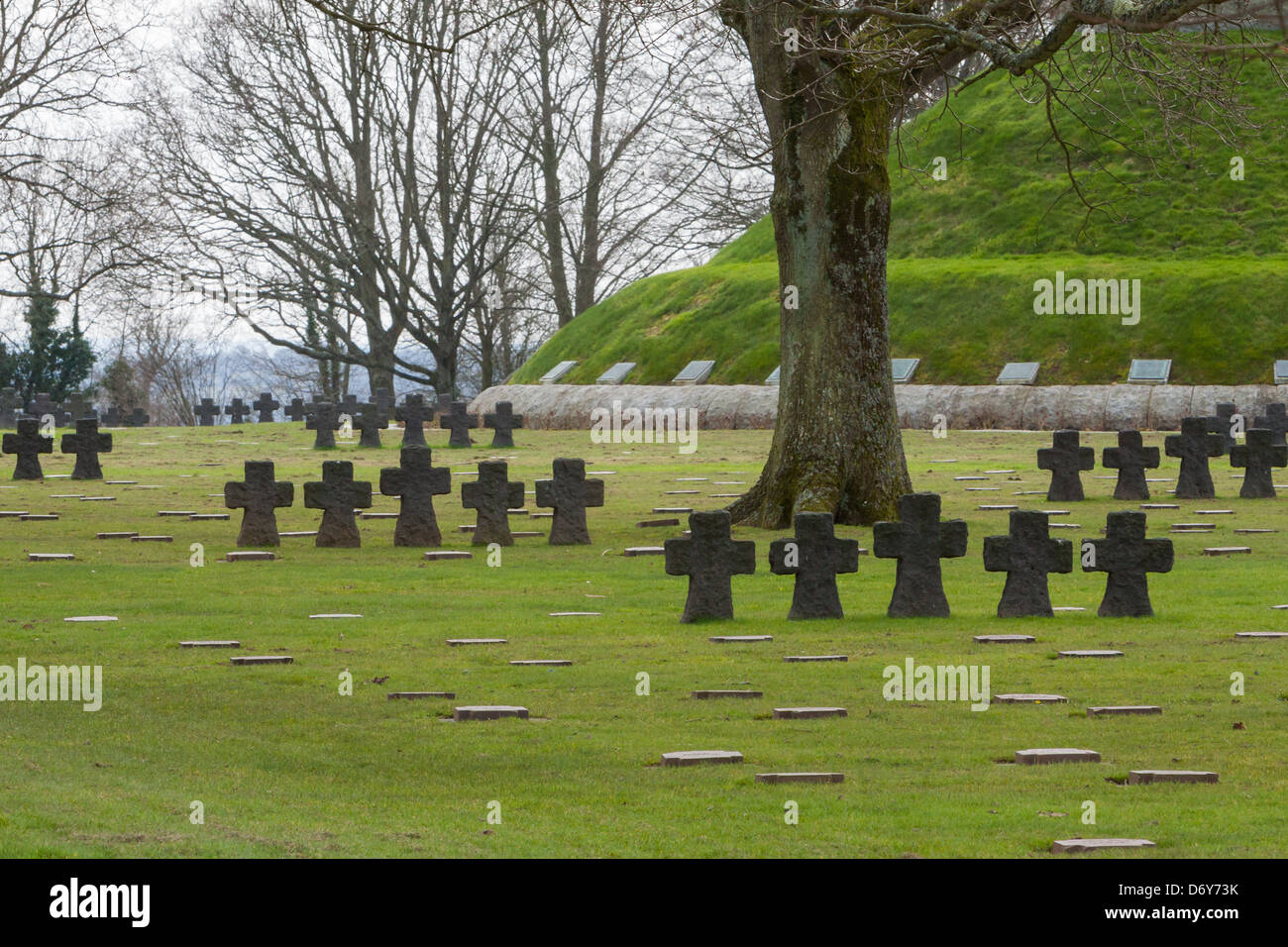 La Cambe, german cemetery in  normandy, graves and memorial Stock Photo