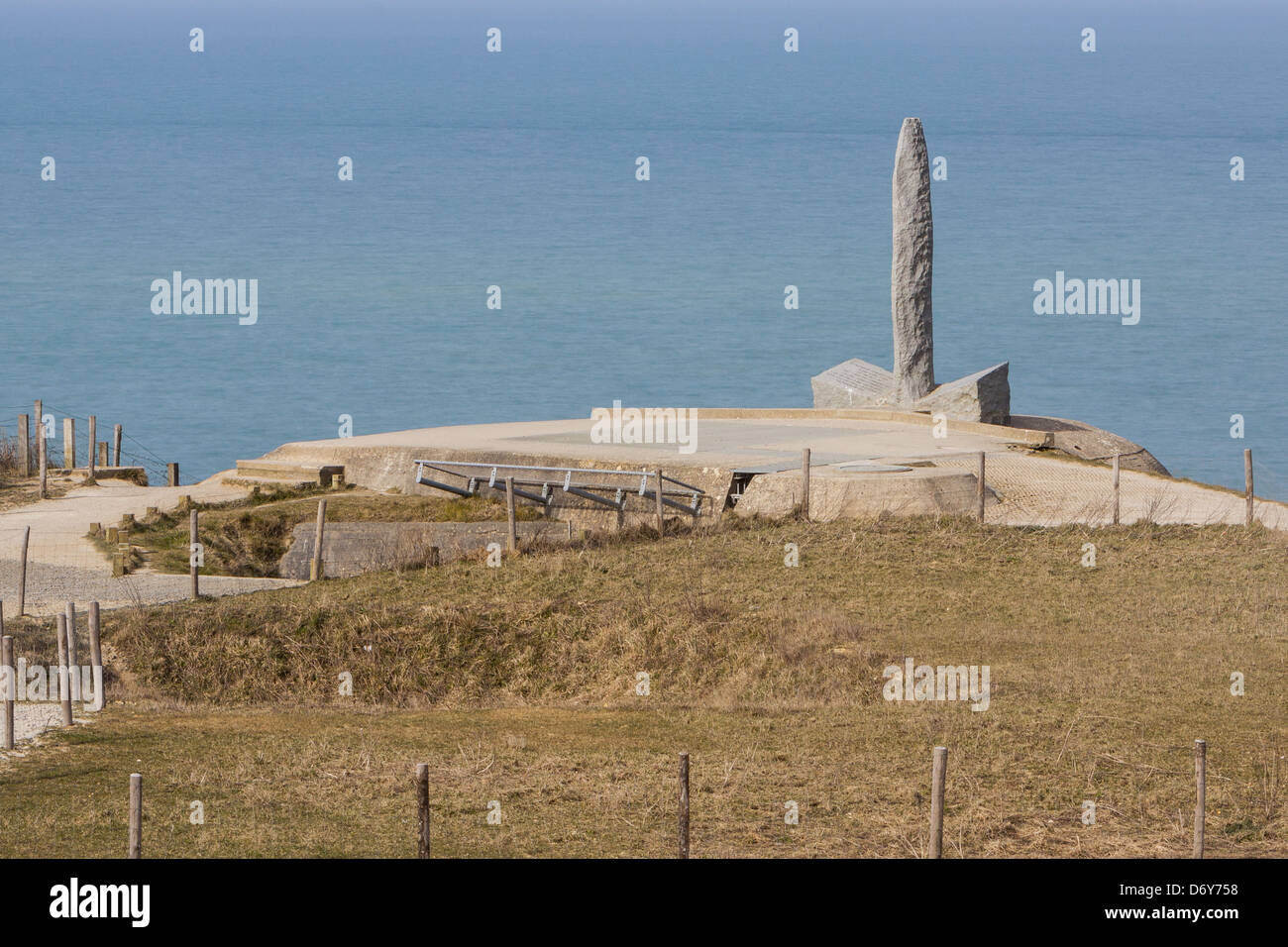 Pointe Du Hoc between Omaha Beach and Utah Beach Stock Photo