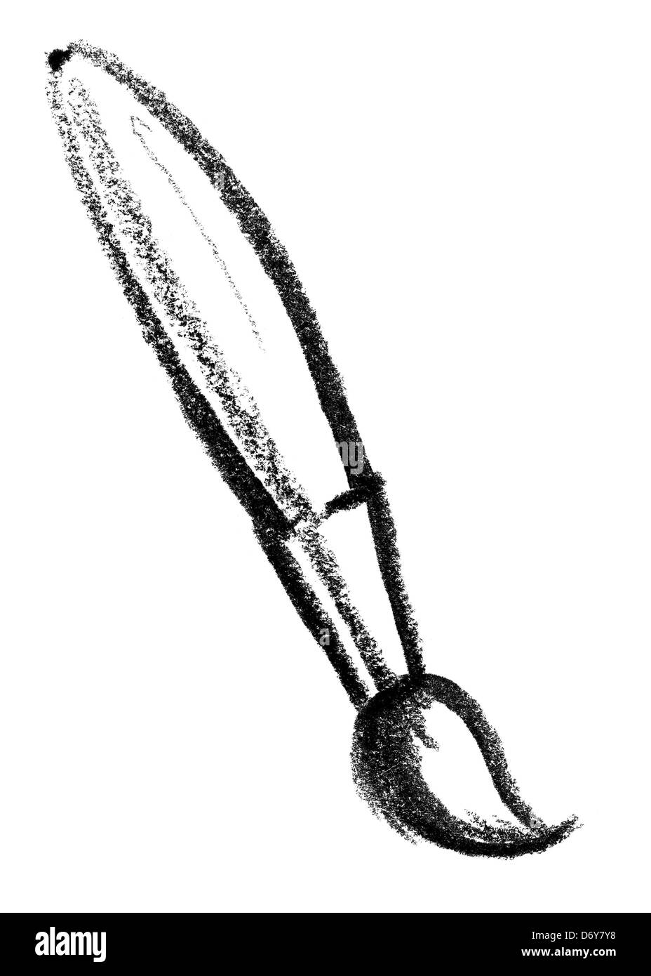 crayonsketched illustration of a paint brush Stock Photo Alamy