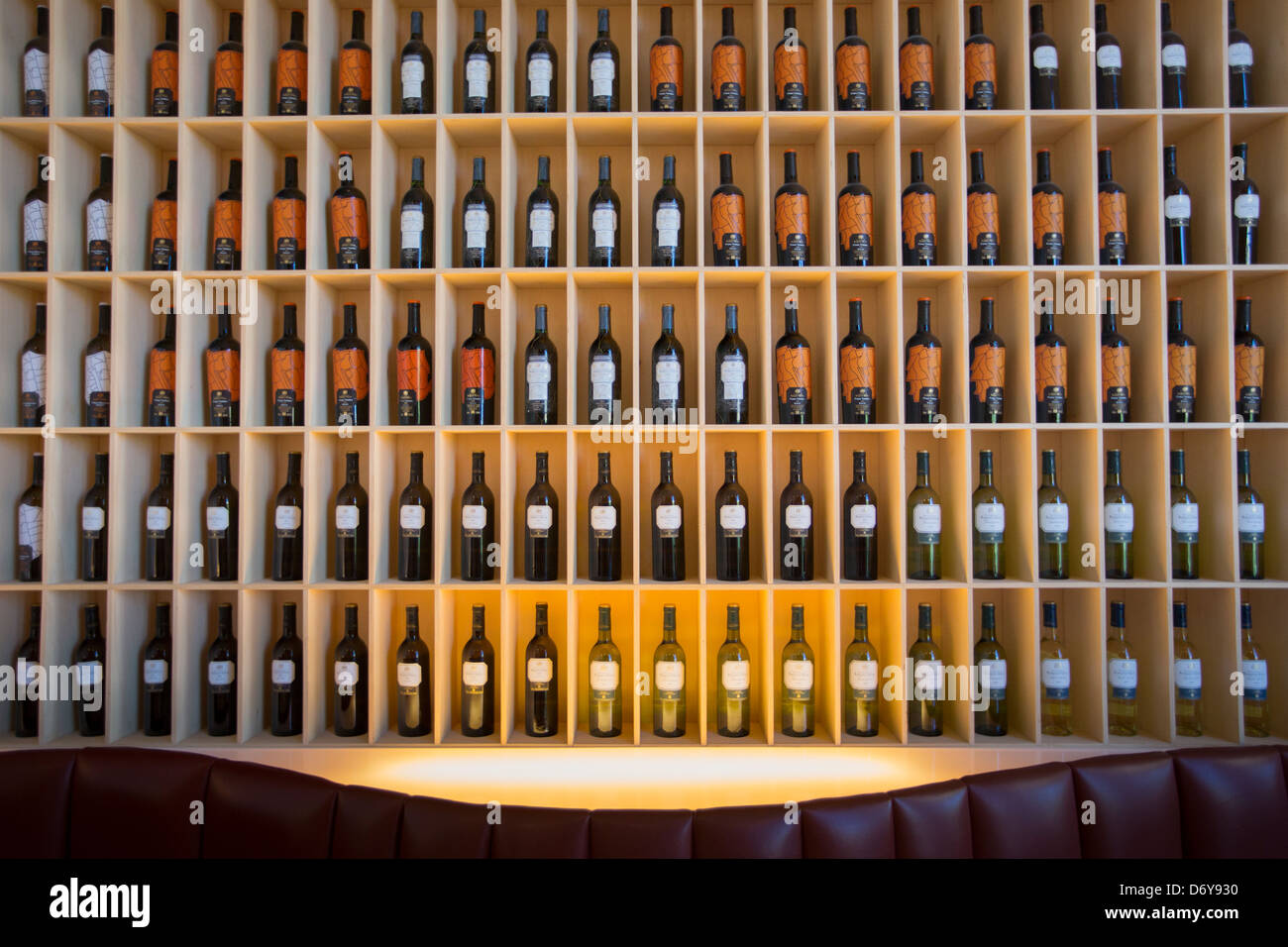 The stylish bar in the Hotel Marques de Riscal designed by architect Frank O Gehry, at Elciego in Rioja-Alavesa area of Spain Stock Photo