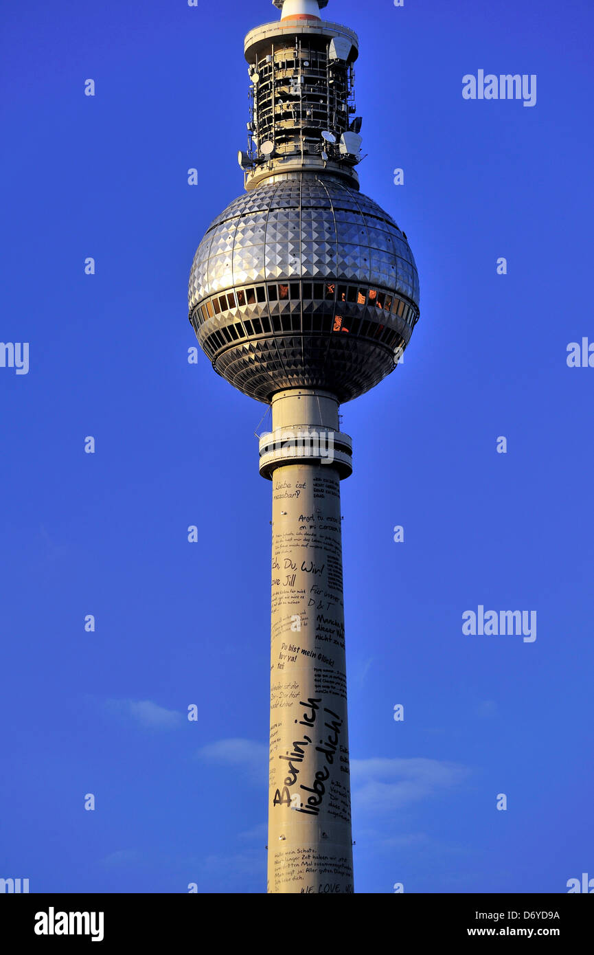 Berlin's TV tower, Alex, Alexanderplatz Square, Berlin-Mitte, Berlin, germany, europe Berliner Fernsehturm, alex, Alexanderplatz Stock Photo