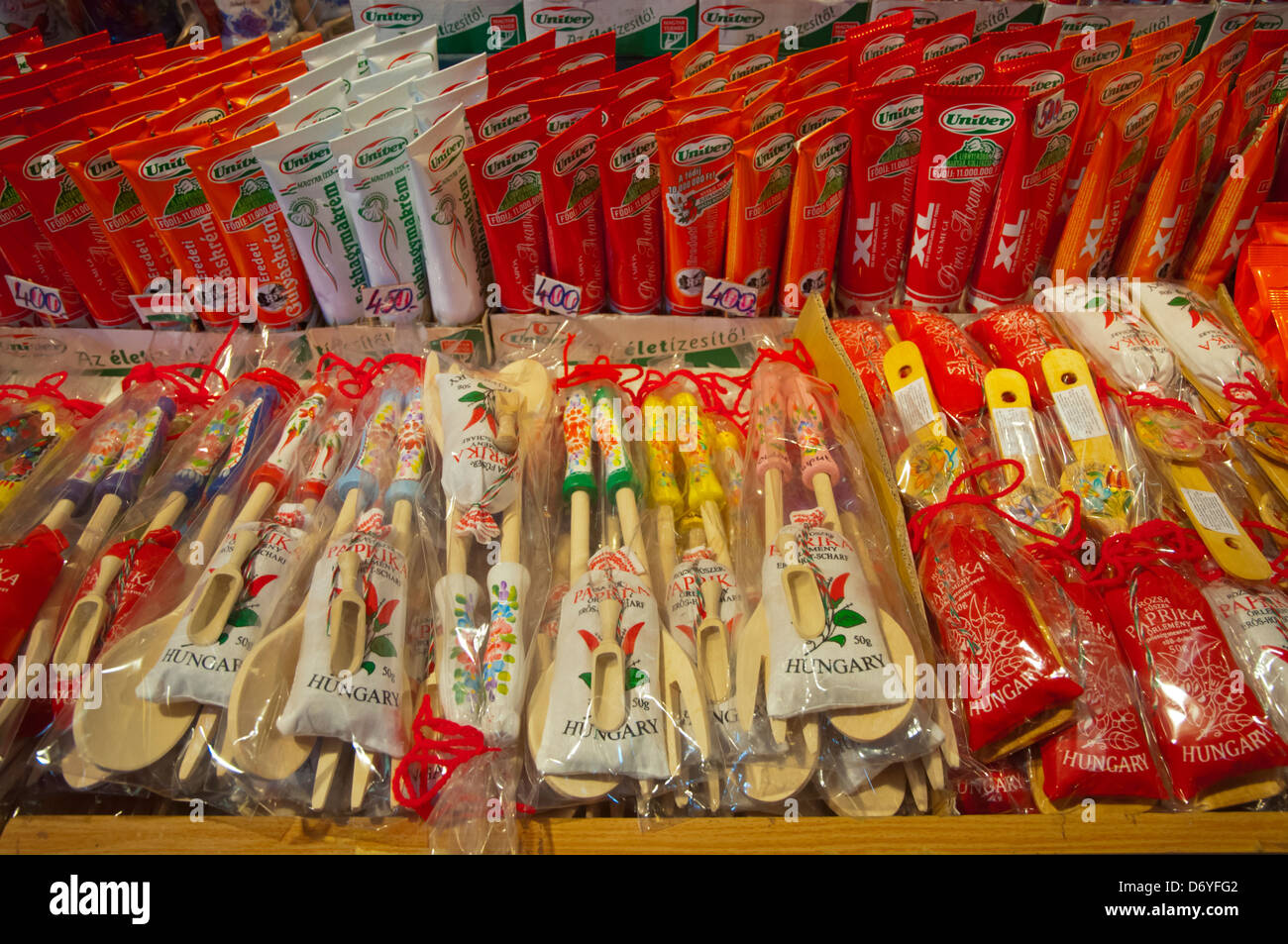 Paprika souvenirs Nagycsarnok the Great Market Hall central Budapest