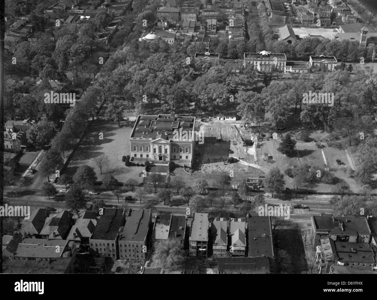 The Virginia Museum of Fine Arts, captured by Adolph B. Rice Studio, is one of the prominent cultural institutions in Richmond, Virginia. It houses a vast collection of fine arts from around the world. Stock Photo