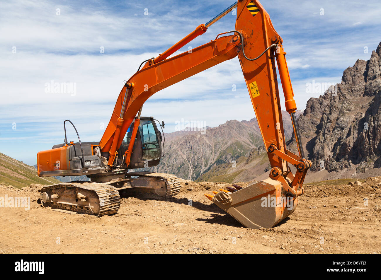 excavator on mountain Stock Photo - Alamy