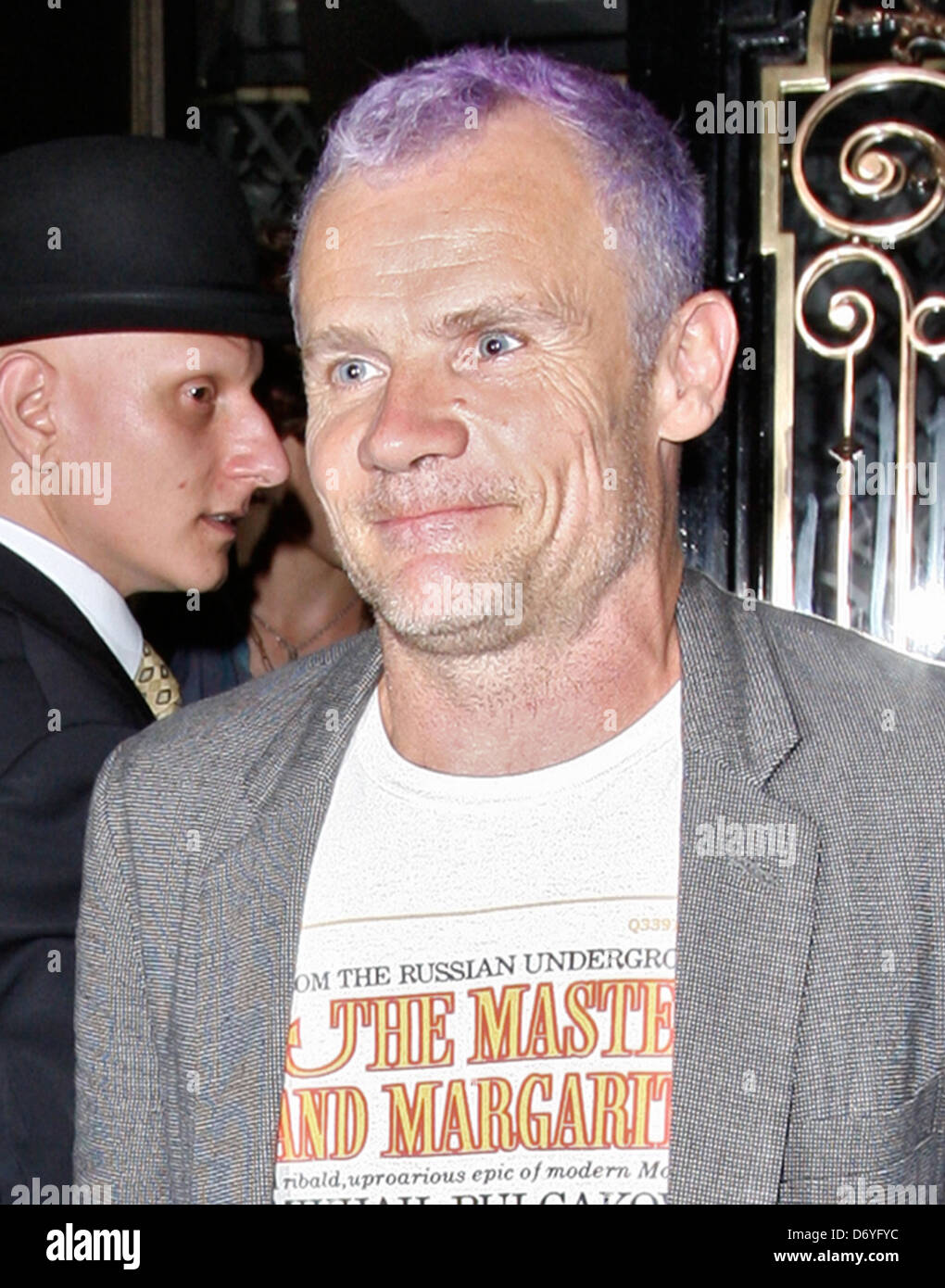 Flea aka Michael Peter Balzary Red Hot Chili Peppers band members leaving Scotts restaurant in Mayfair London, England - Stock Photo