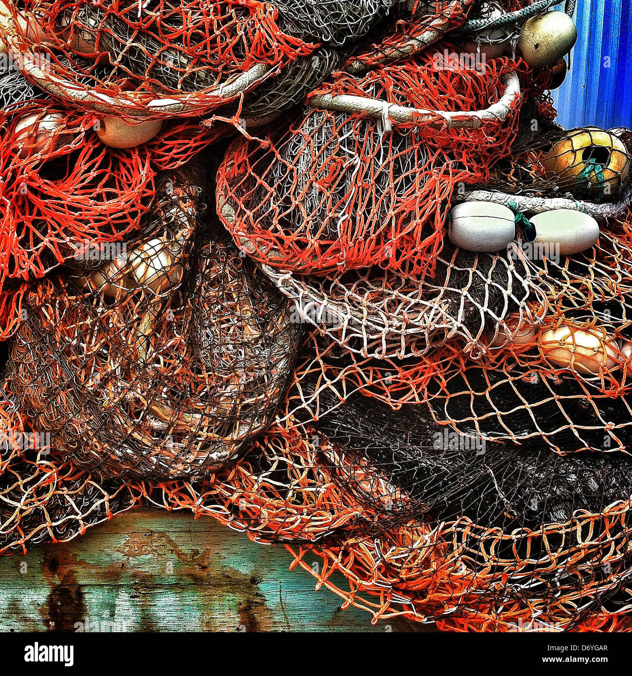 Pile of fishing nets - Smartphone Captured Stock Image