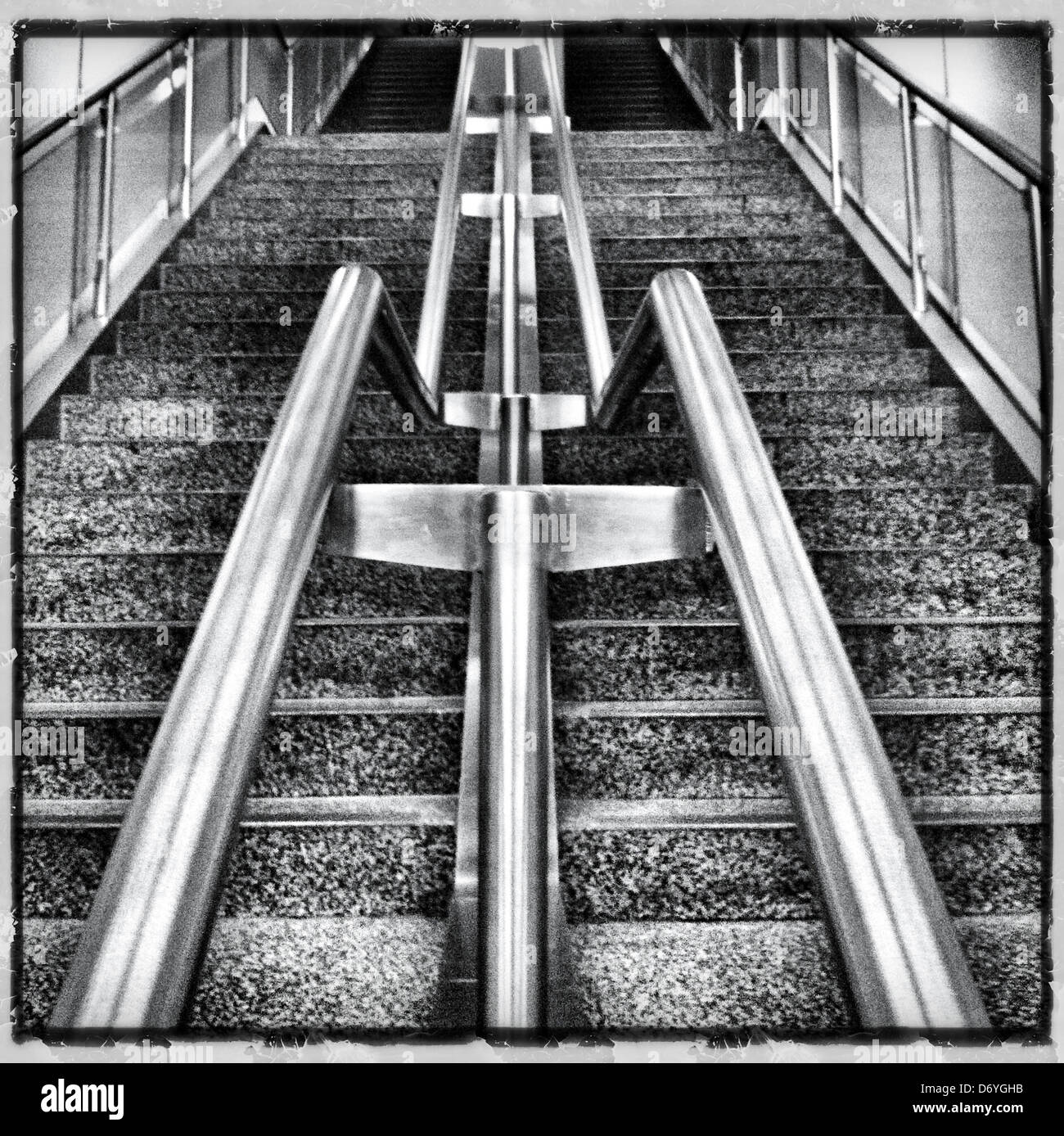 Modern stairs and railings - Smartphone Captured Stock Image