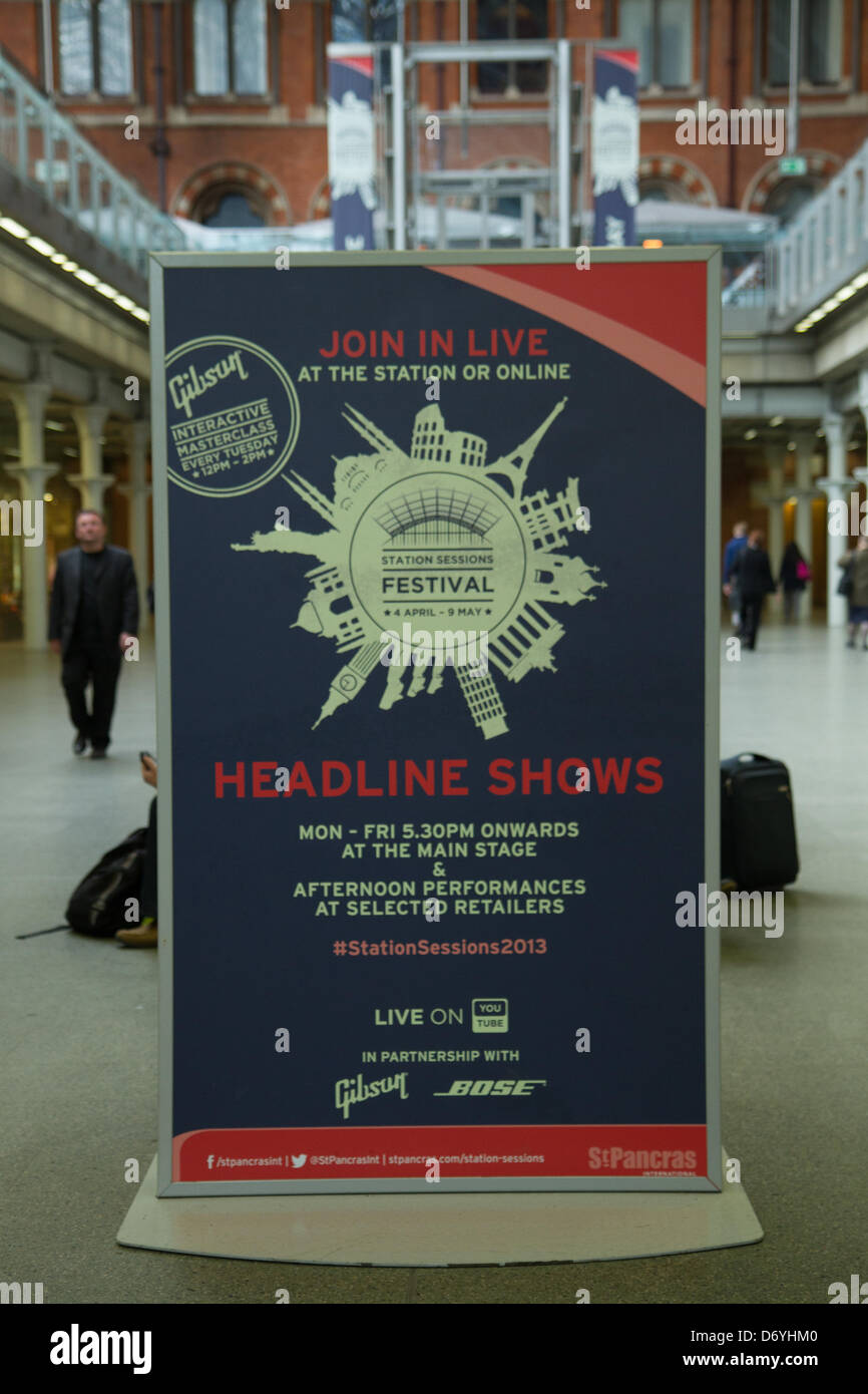 London, UK. 25th April, 2013. Our Big Gig launch in St Pancras Station, London, UK. The event which will take place from 11th - 14th July 2013 will see the celebration of music from school to concert halls across the UK. Credit: Elsie Kibue/Alamy Live News Stock Photo