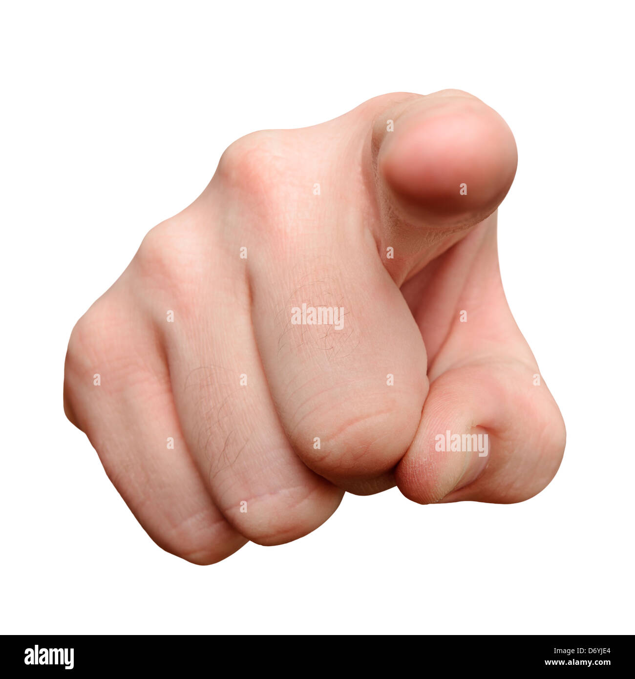 Pointing Finger, Cut Out. Stock Photo