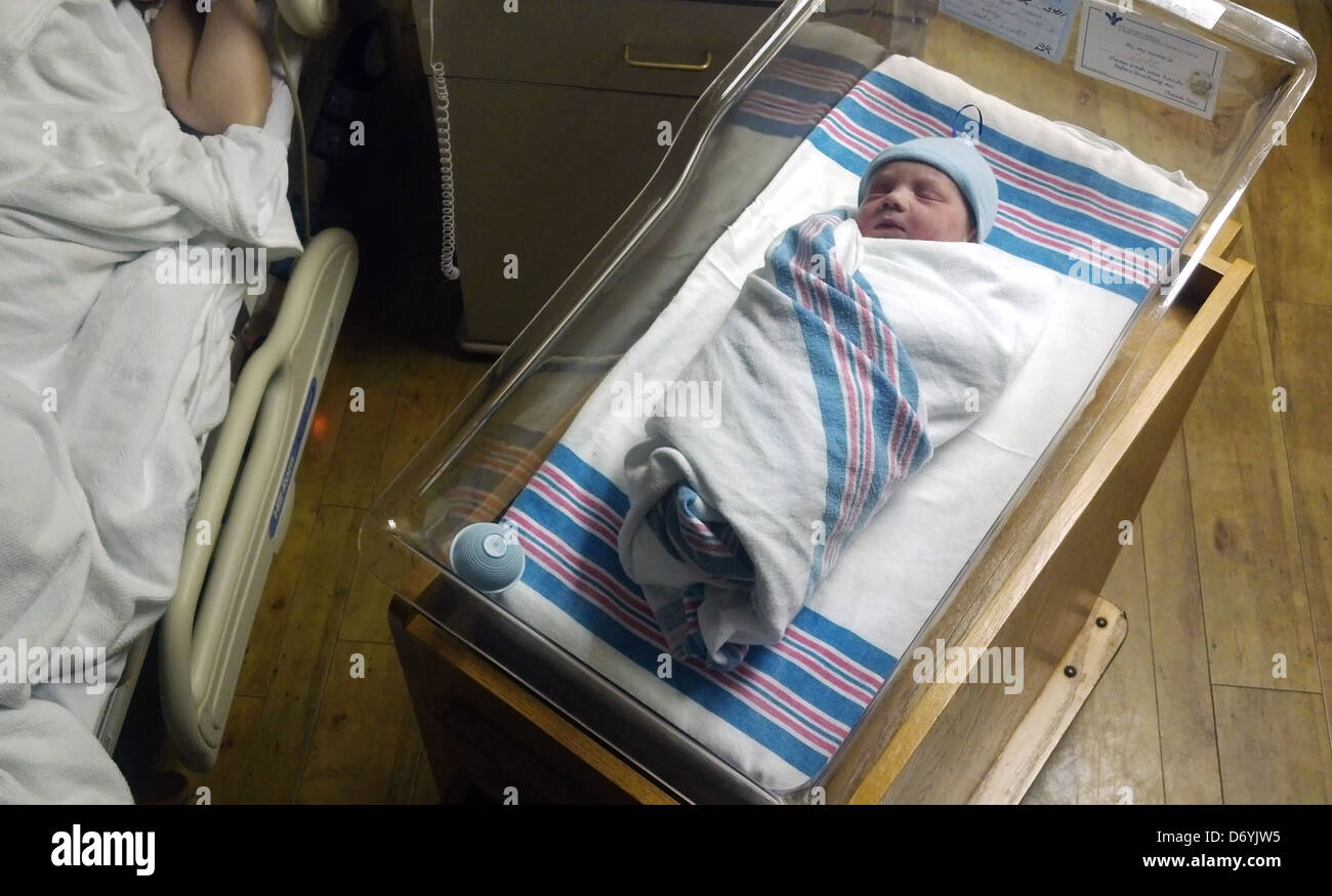 Caucasian newborn baby sleeping in Stock Photo Alamy