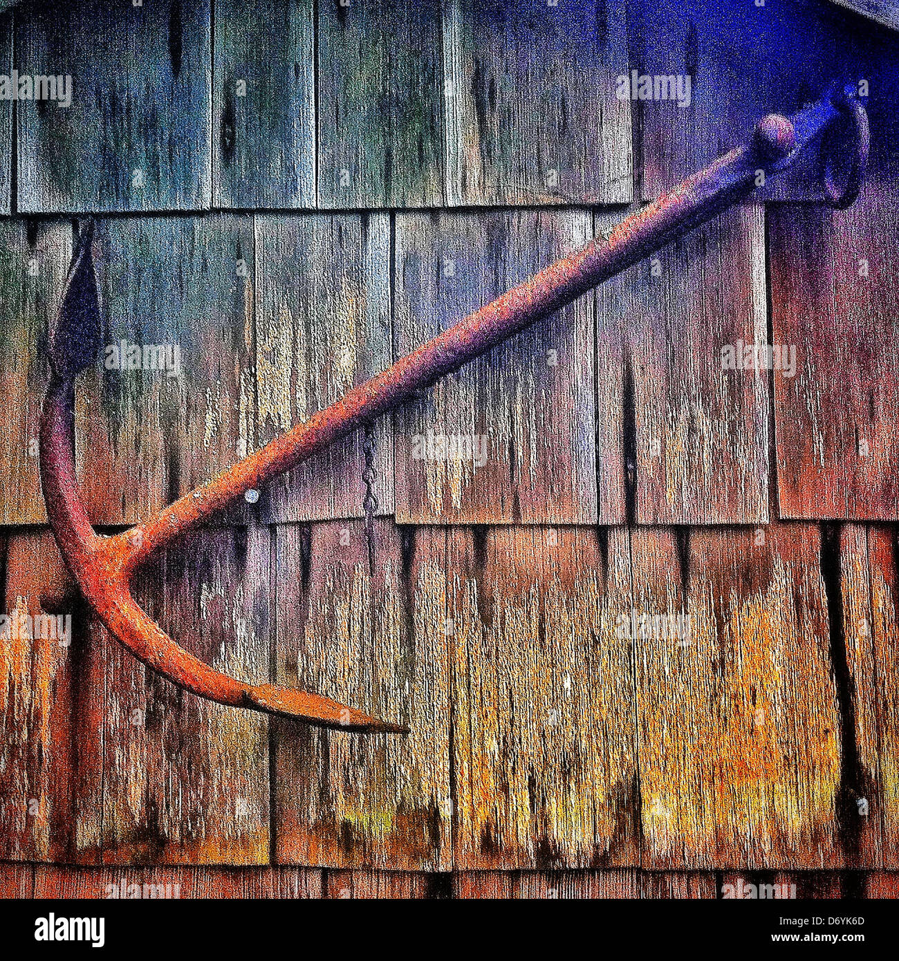 Anchor mounted on wall Stock Photo Alamy