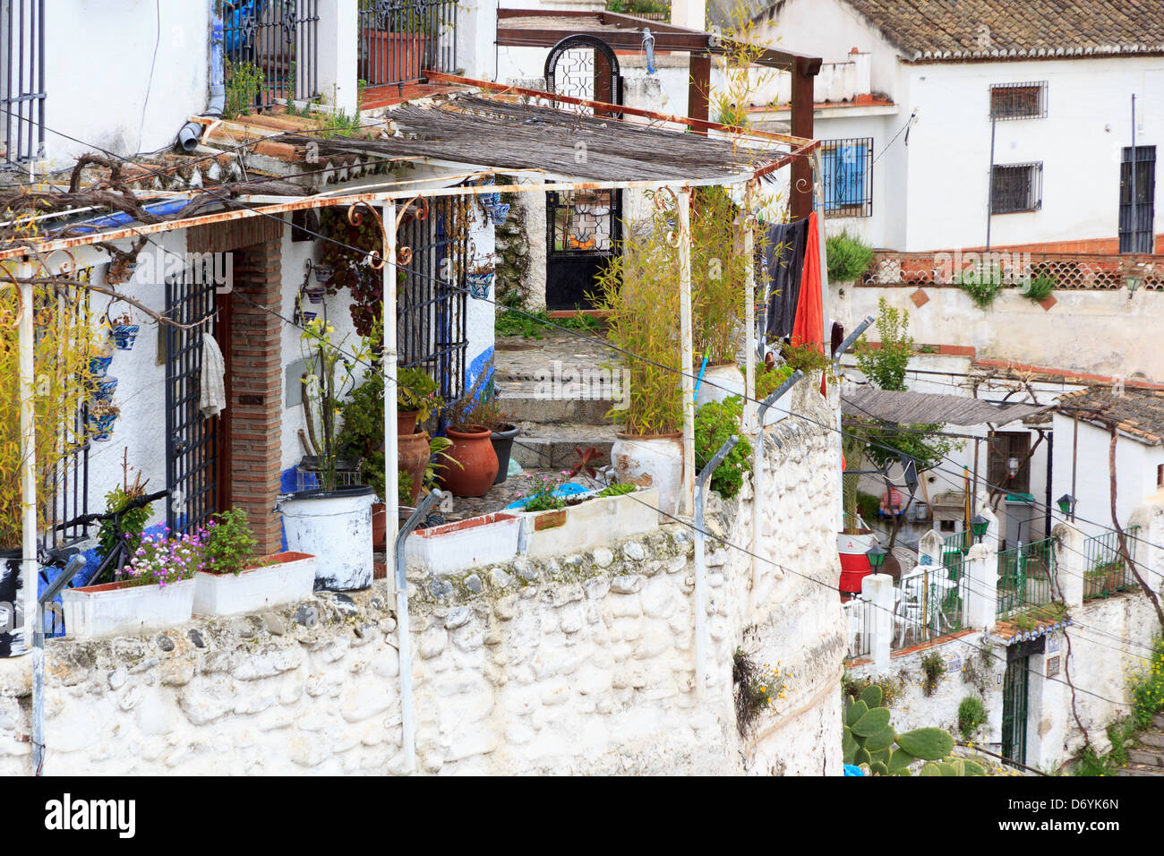 Sacromonte, Granada, Spain, famous for its cave dwellings and as the original home of flamenco. Stock Photo
