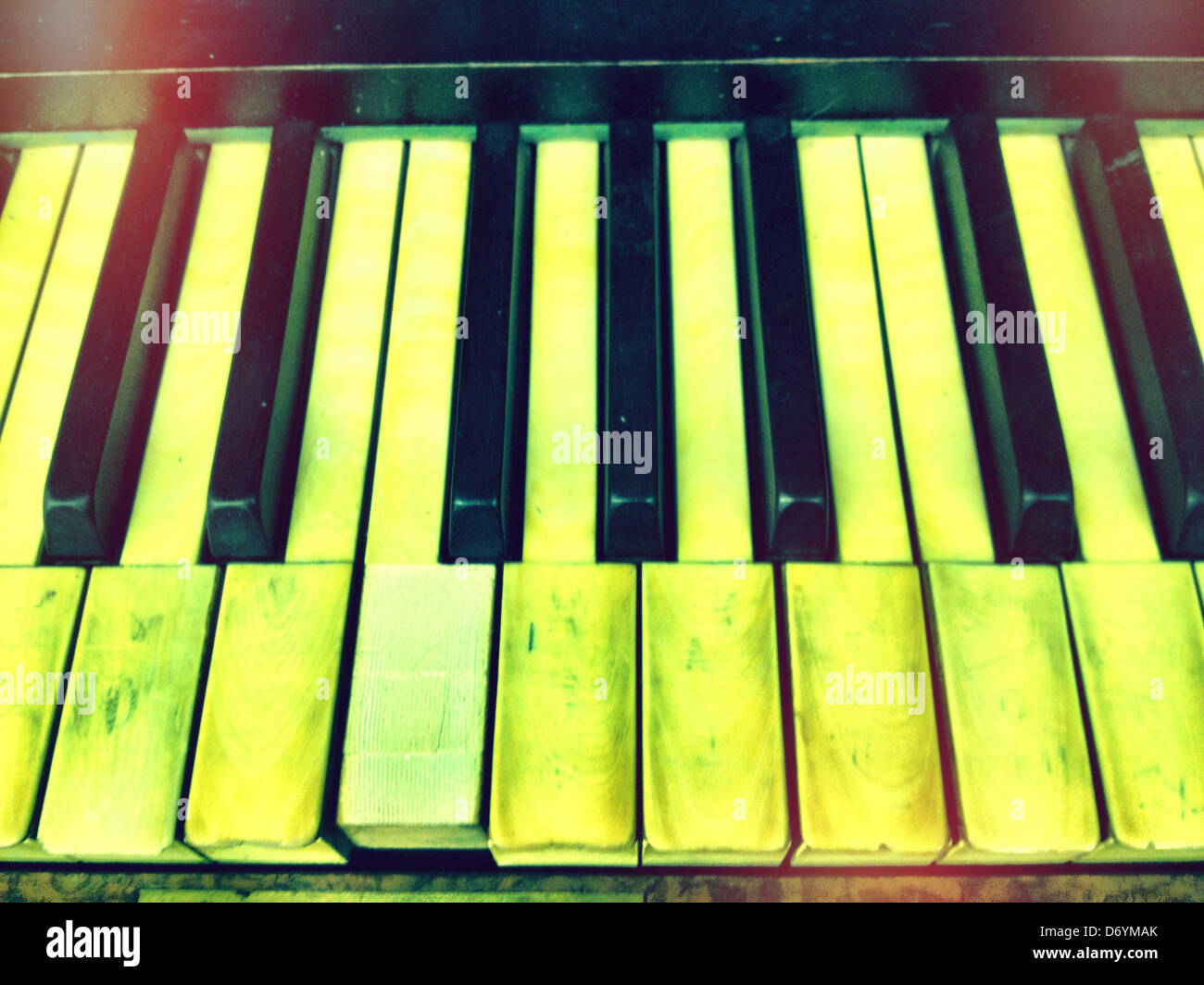 Close up of uneven piano keys Stock Photo Alamy