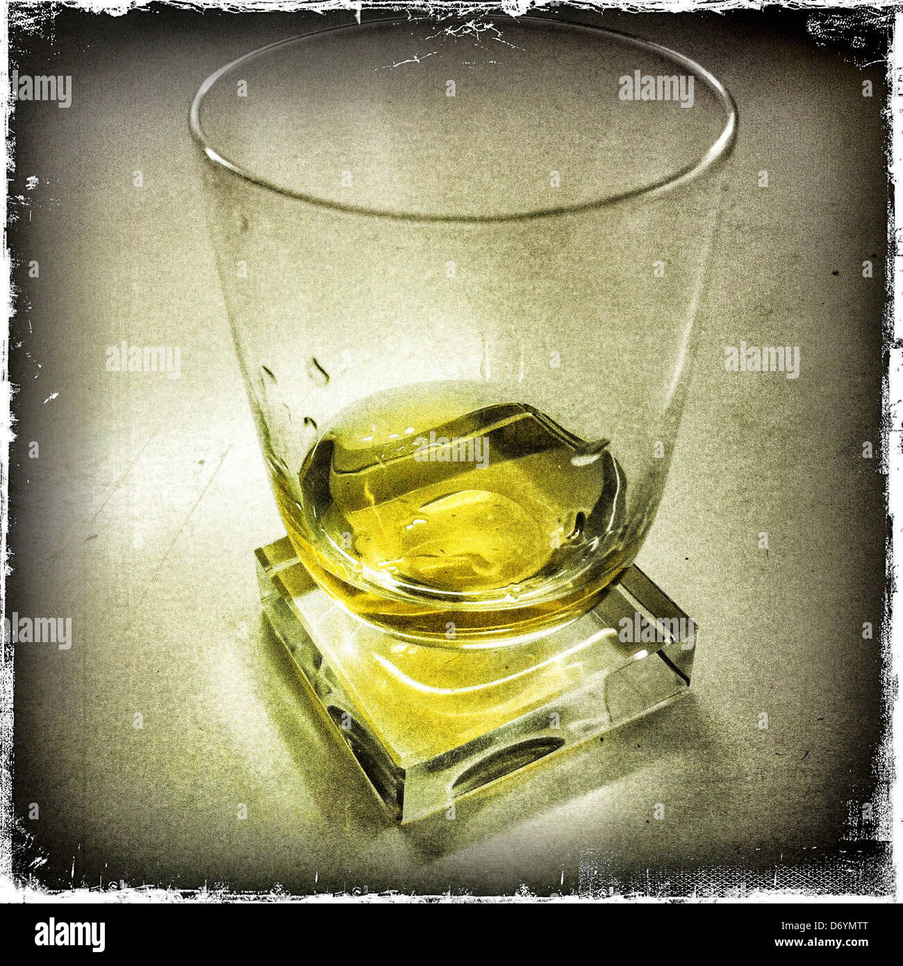 Distressed photograph of glass of wine - Smartphone Captured Stock Image