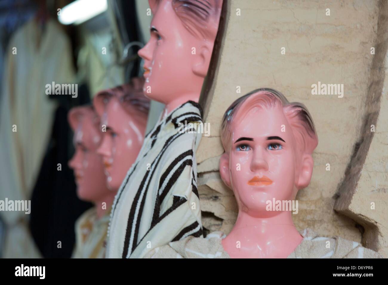 male dummies in the bazar of Fez, Marocco Stock Photo Alamy