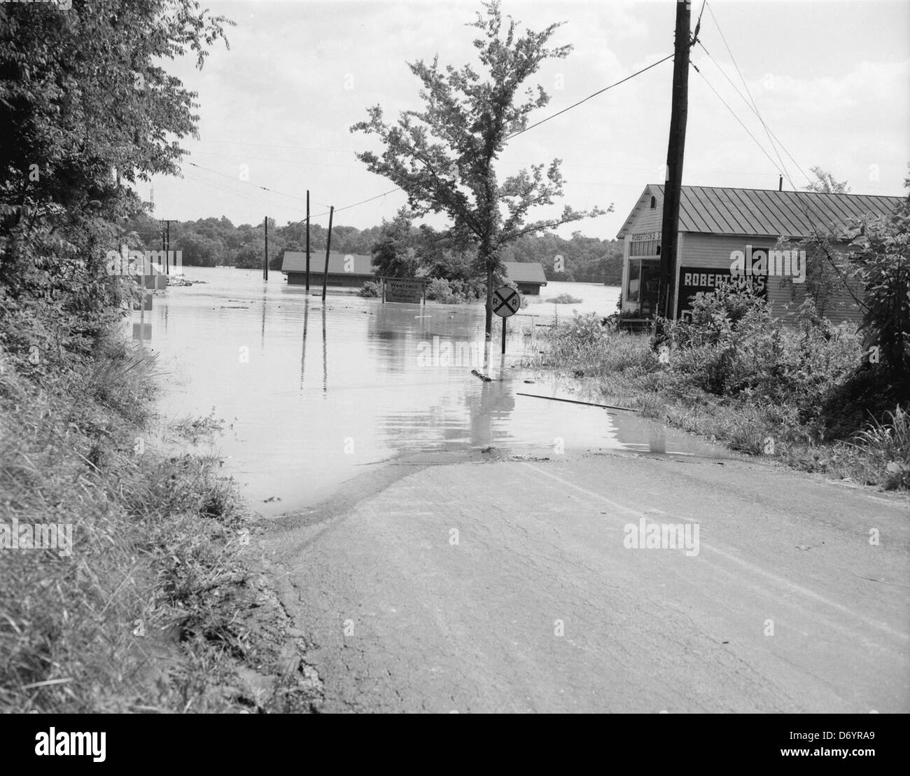 Flood Waters in Cartersville Stock Photo