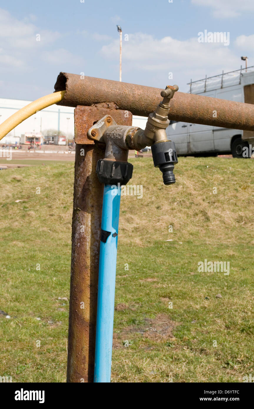 stand pip tap taps water fresh clean drinking hose pipe connector Stock