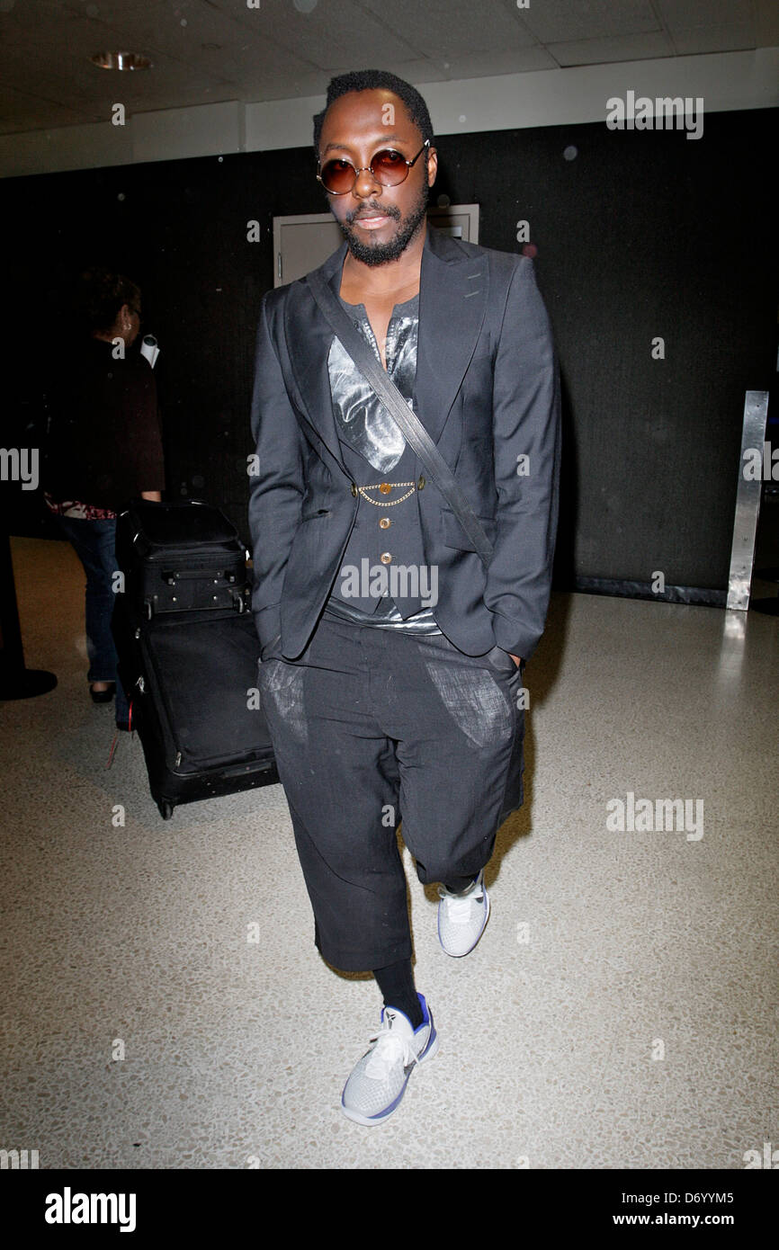 will.i.am aka William James Adams, Jr. arriving at LAX airport on a ...