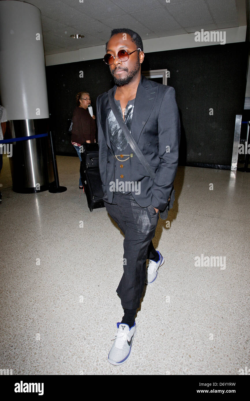 will.i.am aka William James Adams, Jr. arriving at LAX airport on a ...