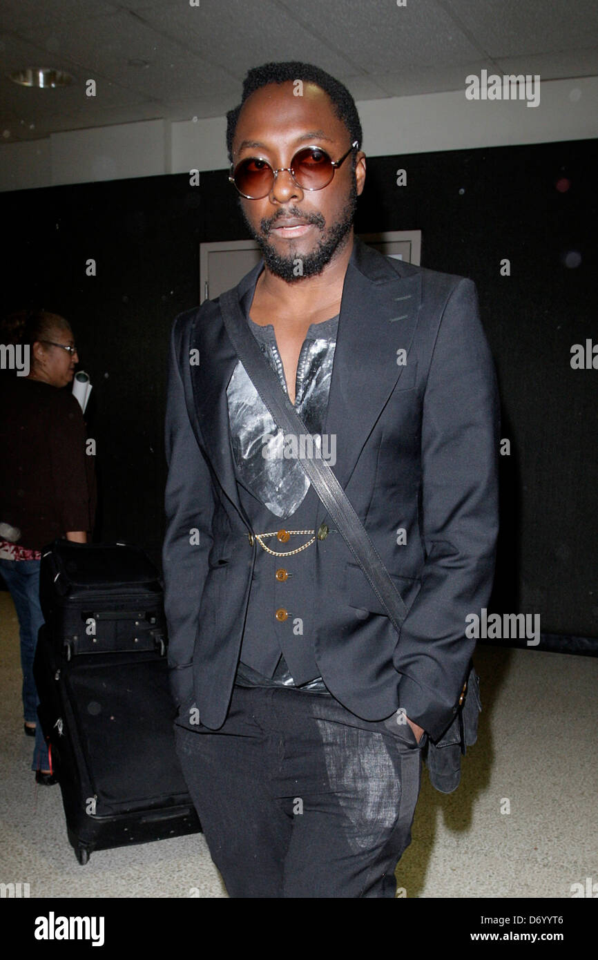 will.i.am aka William James Adams, Jr. arriving at LAX airport on a ...