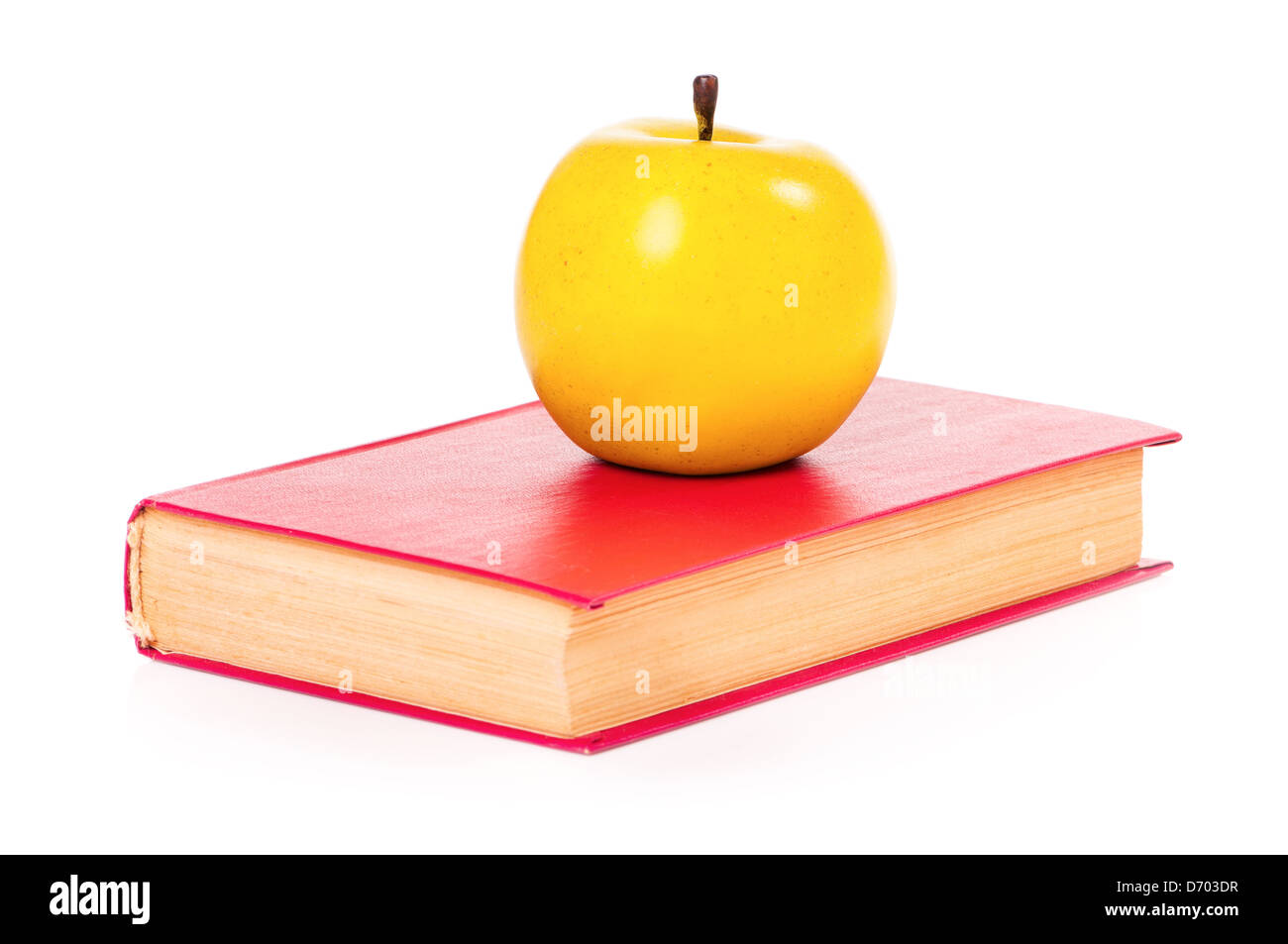 Book with apple Stock Photo