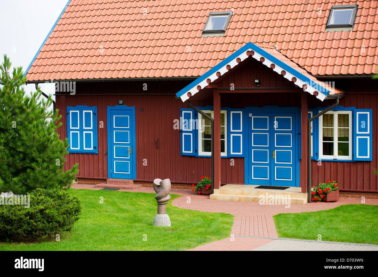 Traditional fisherman's house in Nida, Lithuania Stock Photo