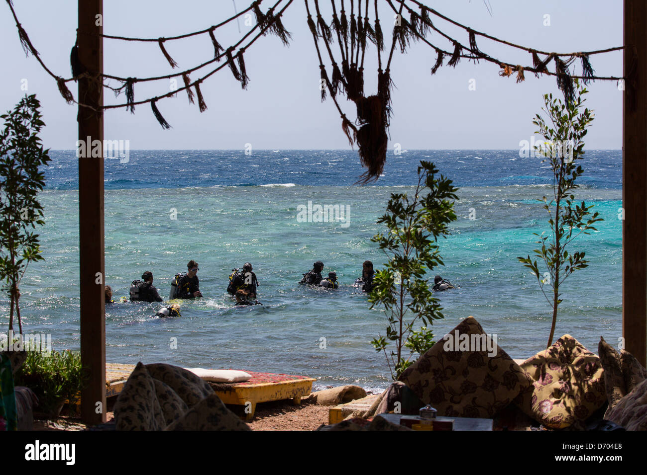 Diving in and around the Egyptian village of Dahab (Sinai) Stock Photo