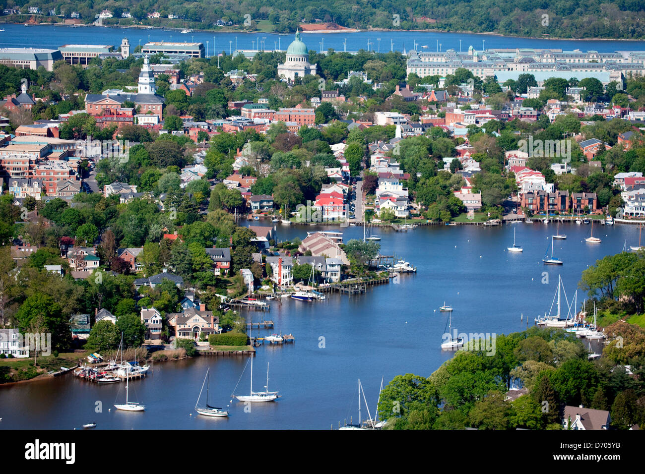 Waterfront neighborhoods near downtown Annapolis, Maryland Stock Photo
