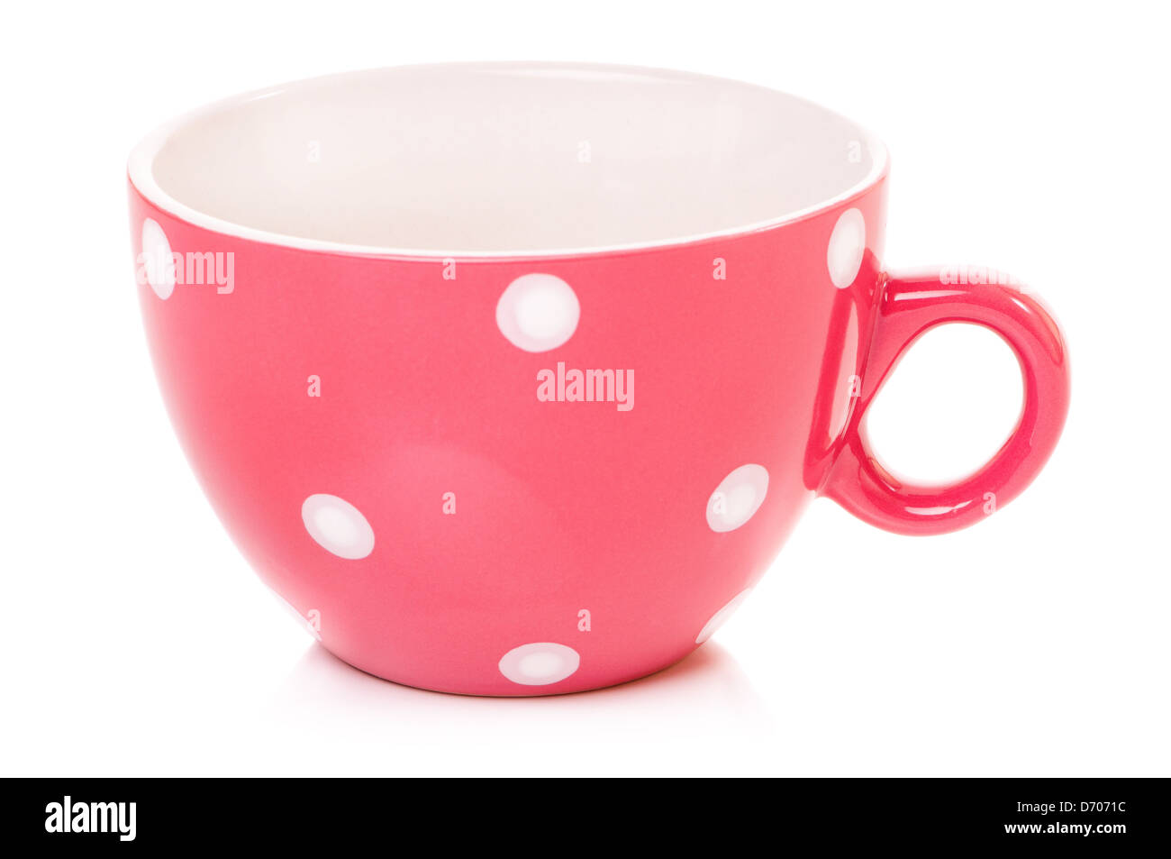 Pink Polka Dot Cup and Saucer Set with Spoon, Single