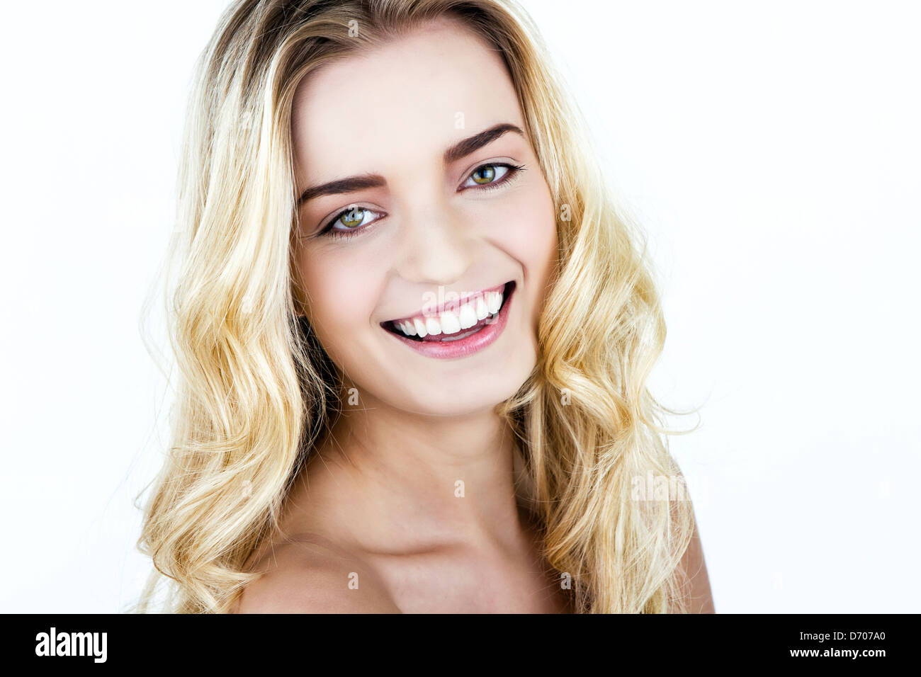 beautiful young woman smiling Stock Photo