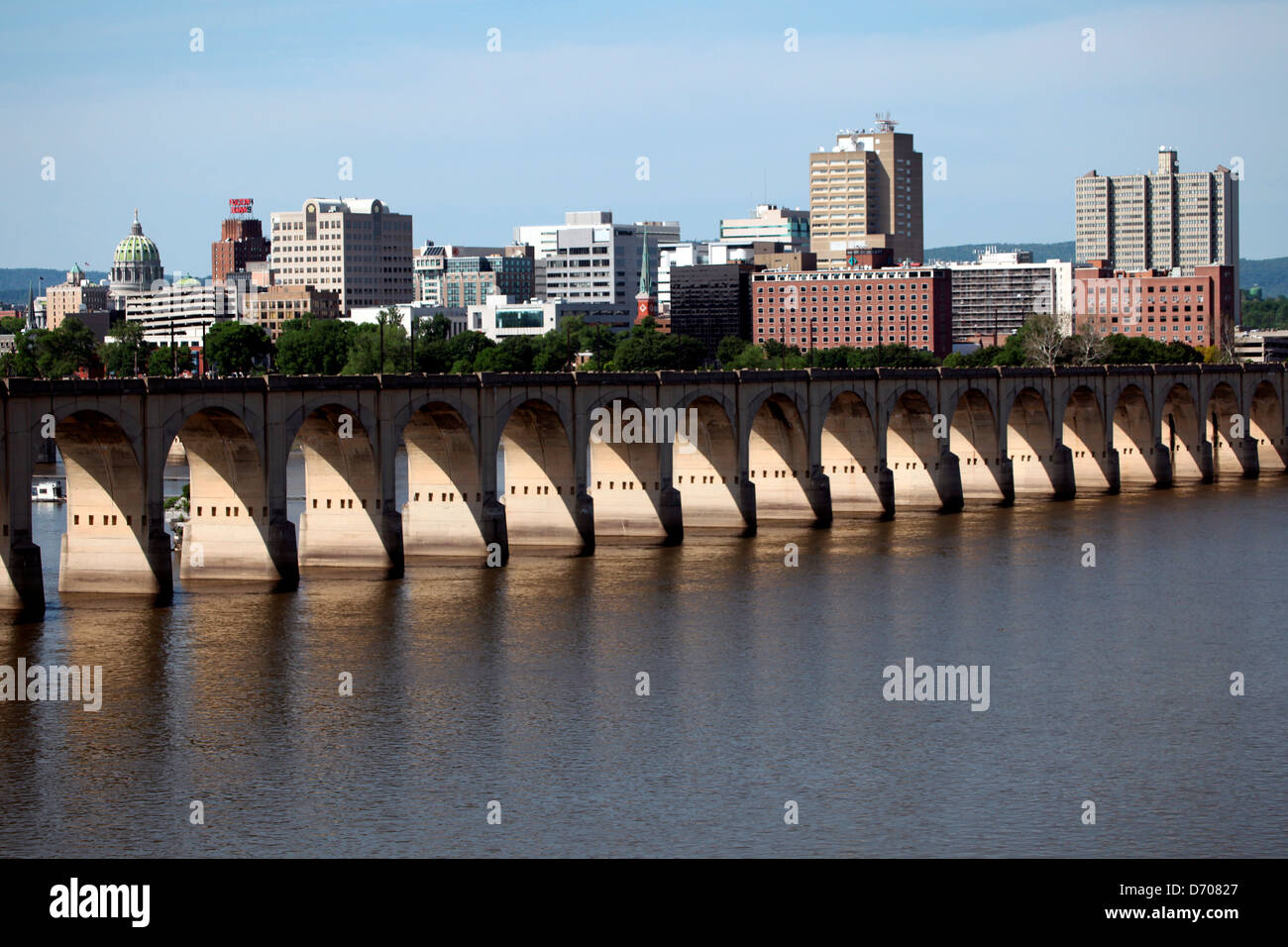 Market Street Bridge with the Harrisburg, Pennsylvania Downtown Skyline