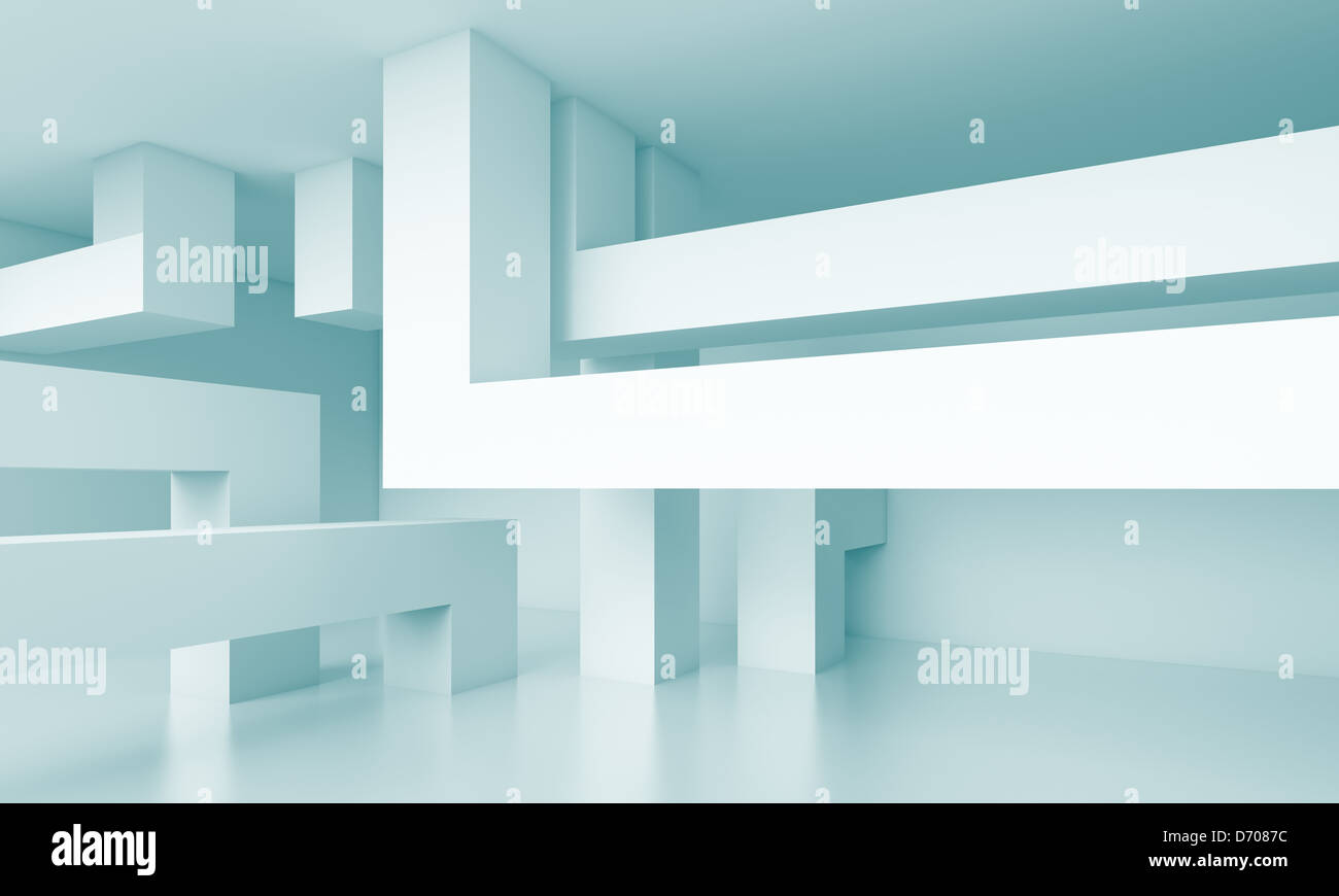 3d Abstract Blue Interior Design Stock Photo - Alamy