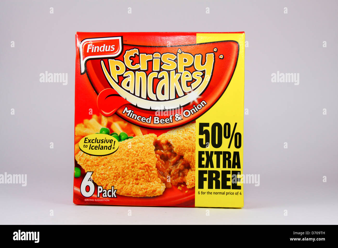 Box of Findus crispy pancakes minced beef and onion variety Stock Photo ...