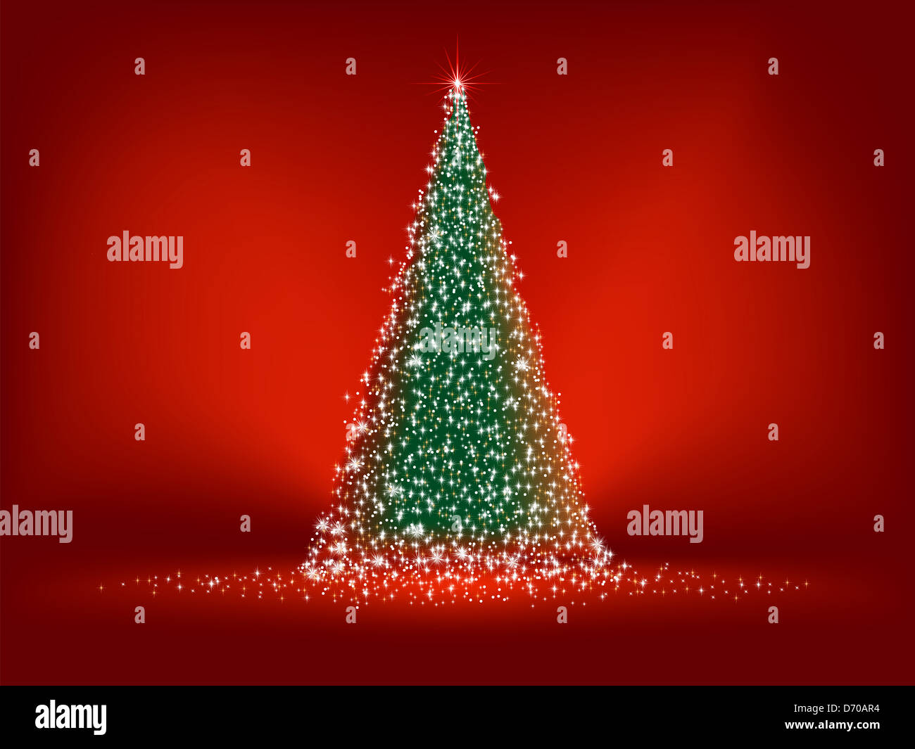 Abstract green christmas tree on red background Stock Photo - Alamy