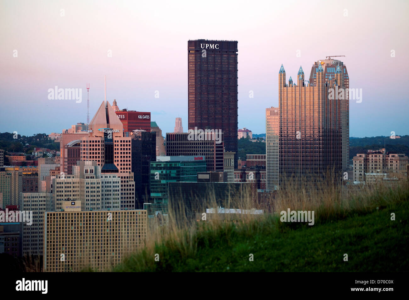USA, Pennsylvania, Pittsburgh, Downtown Skyline from Point of View Park