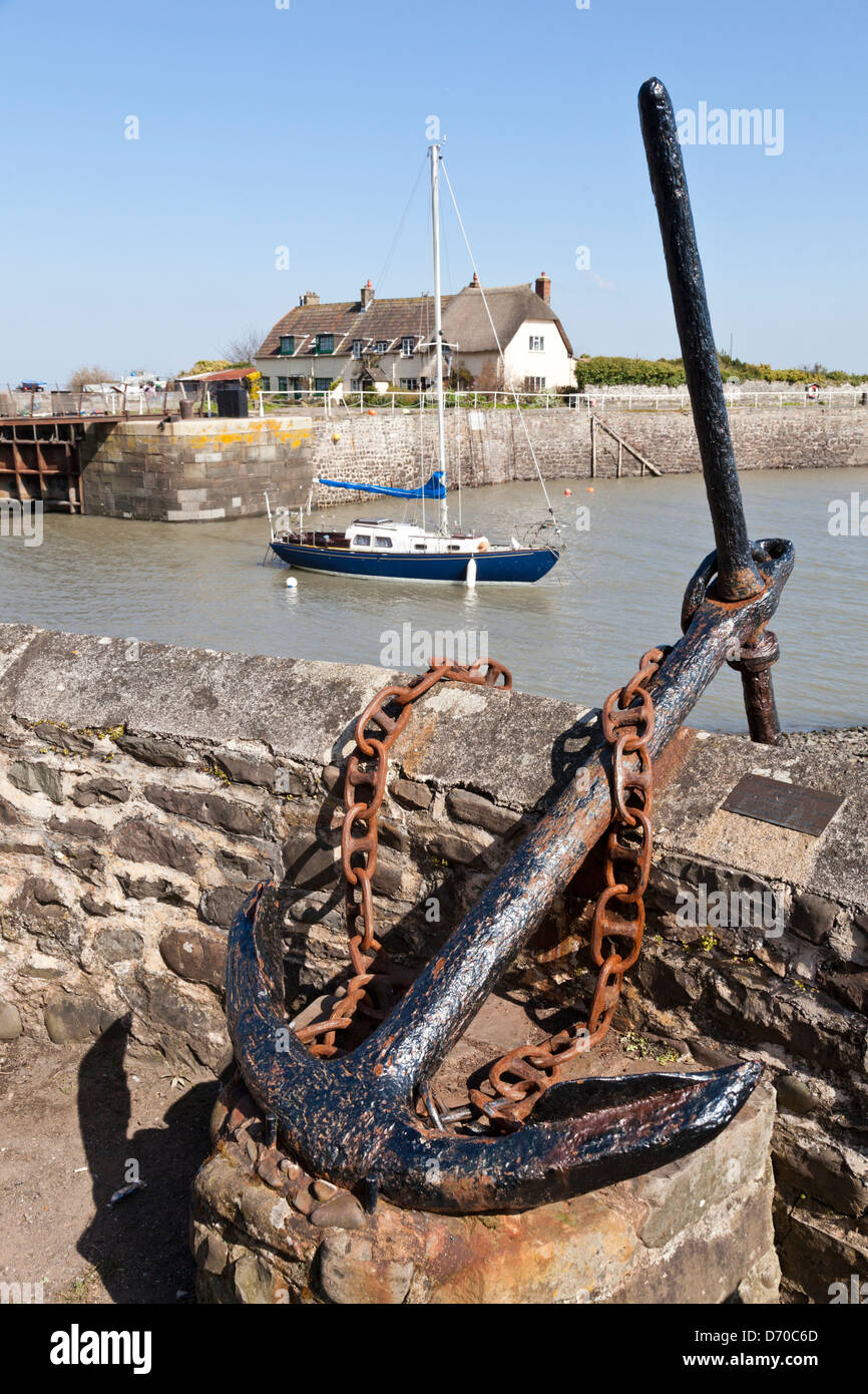 Porlock Weir - a small harbour on the Exmoor coast of the Bristol Channel, Somerset UK Stock Photo