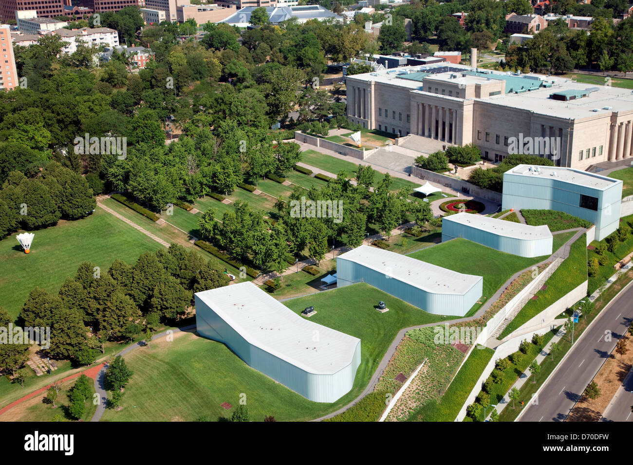 USA, Missouri, Kansas City, Aerial view of Nelson Atkins Museum of Art