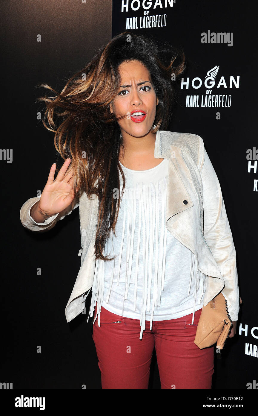 Amel Bent attends the Hogan by Karl Lagerfeld Ready-To-Wear Fall/Winter
