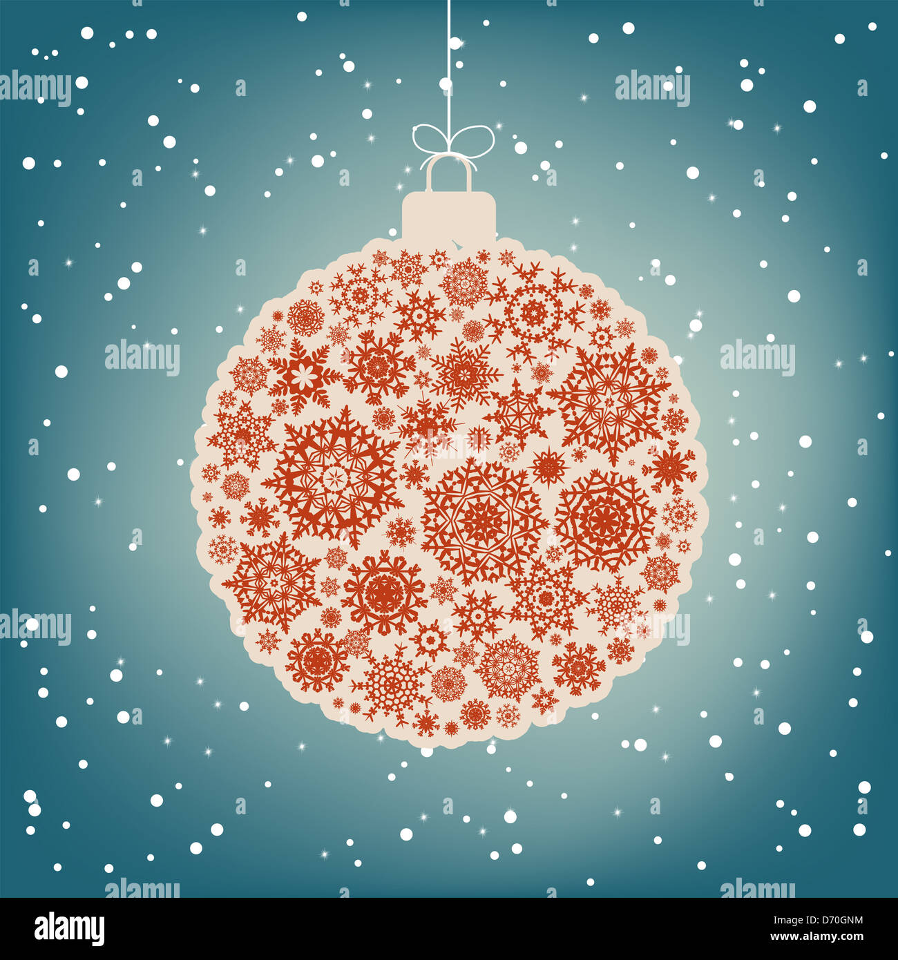 Retro template - Beautiful Christmas ball illustration Stock Photo - Alamy