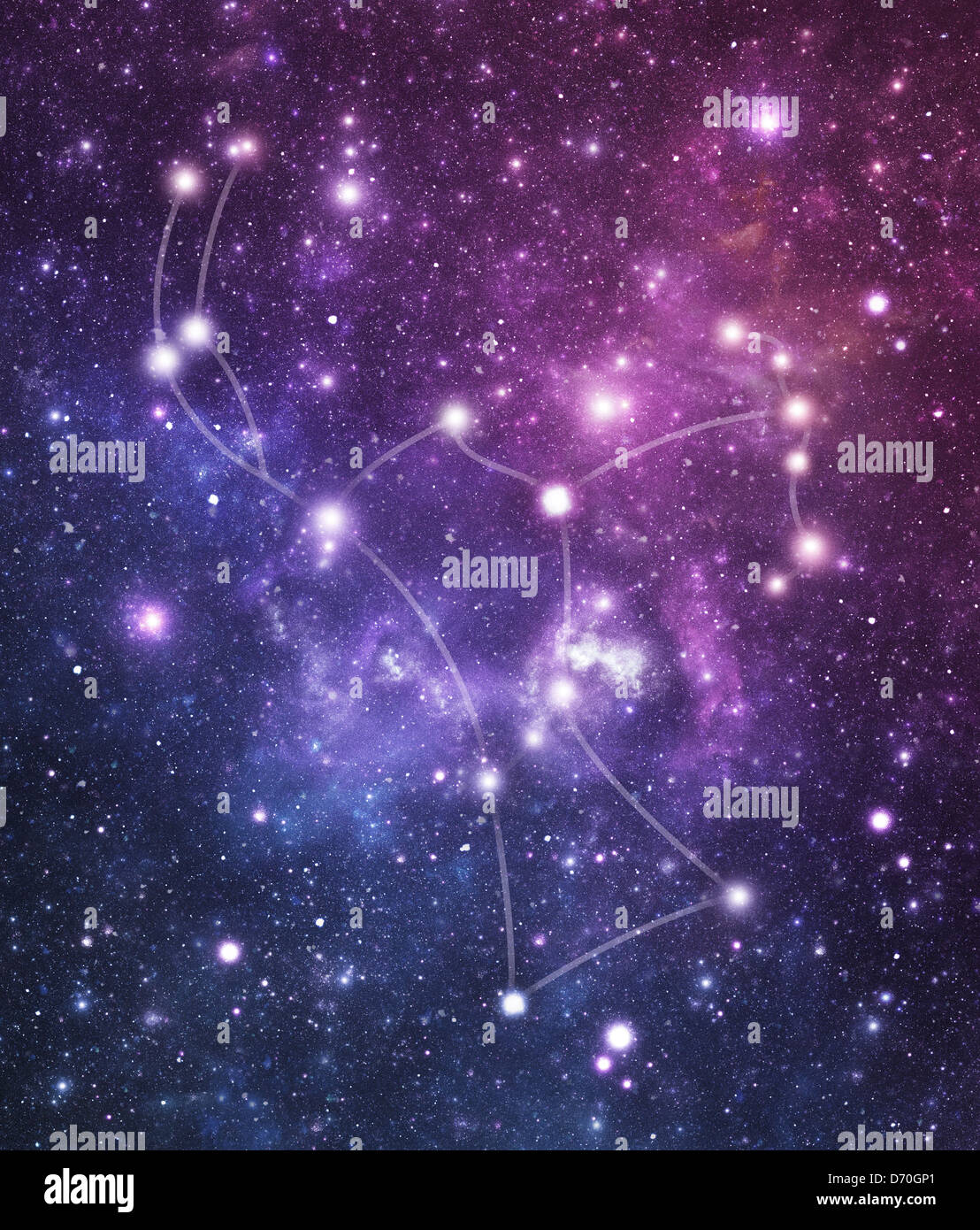 Representation of the constellation Orion (Ori), one of the modern constellations, part of 'Constellations' series Stock Photo
