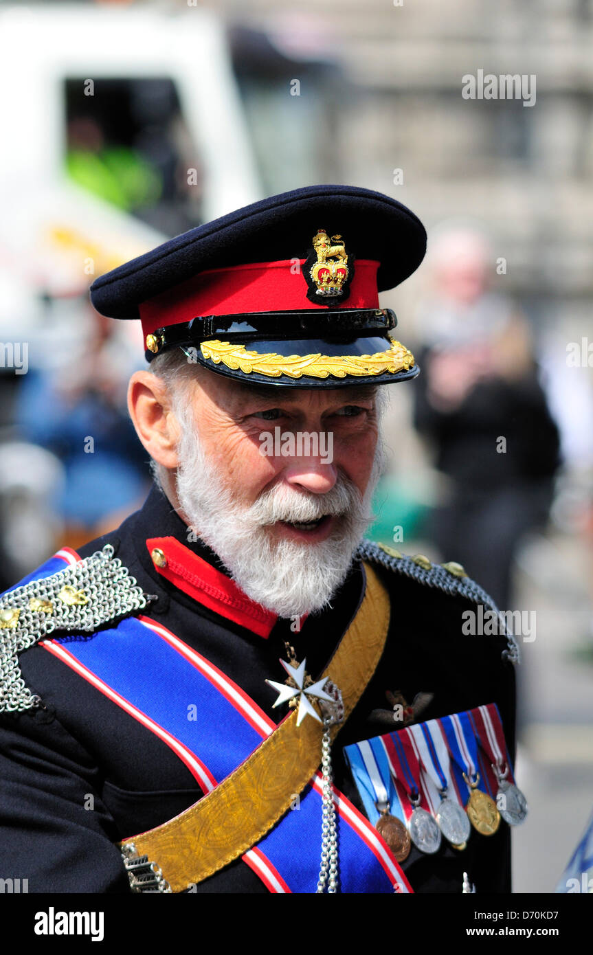 Anzac Day, London, UK. 25th April 2013. Prince Michael of Kent arriving at Westminster Abbey. Stock Photo