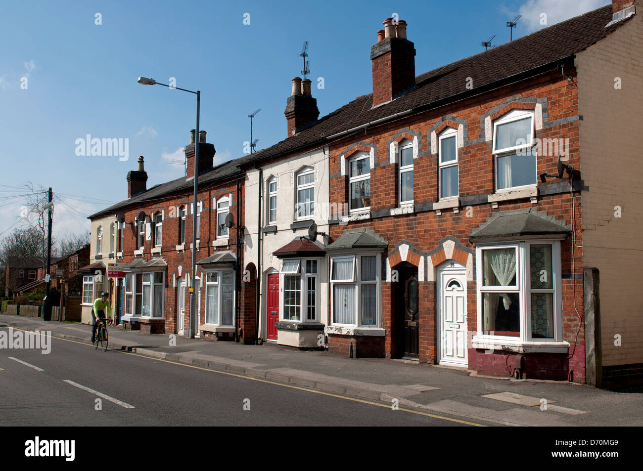 Terraced houses, Headless Cross, Redditch, England, UK Stock Photo
