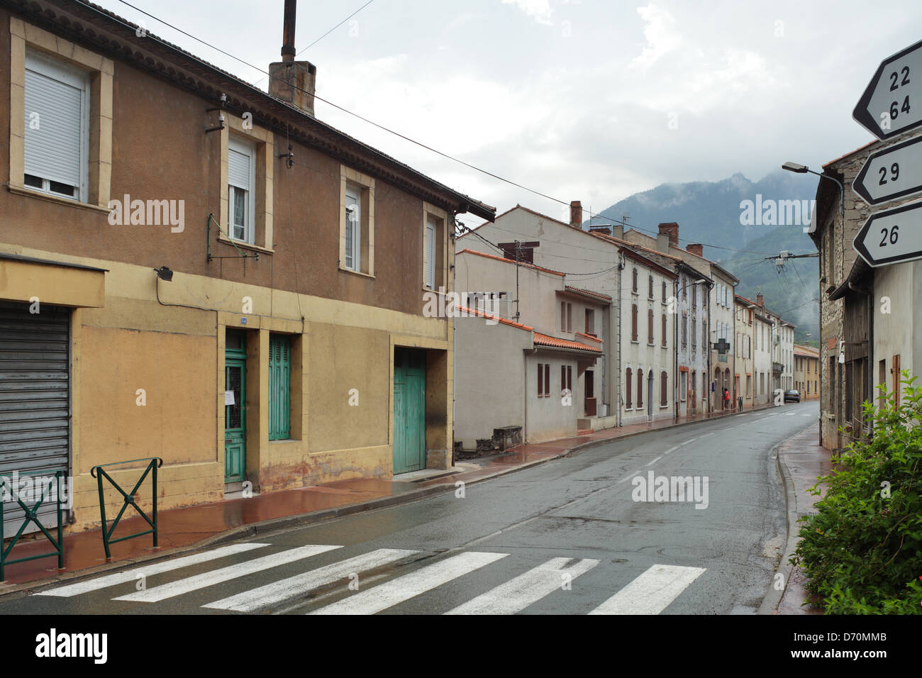 Axat, France, looking through a residential street Stock Photo - Alamy