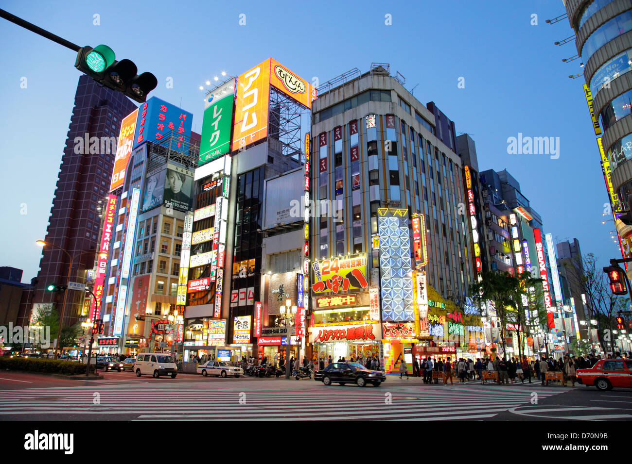 Kabukicho an entertainment district in Shinjuku at night Tokyo Japan Stock Photo