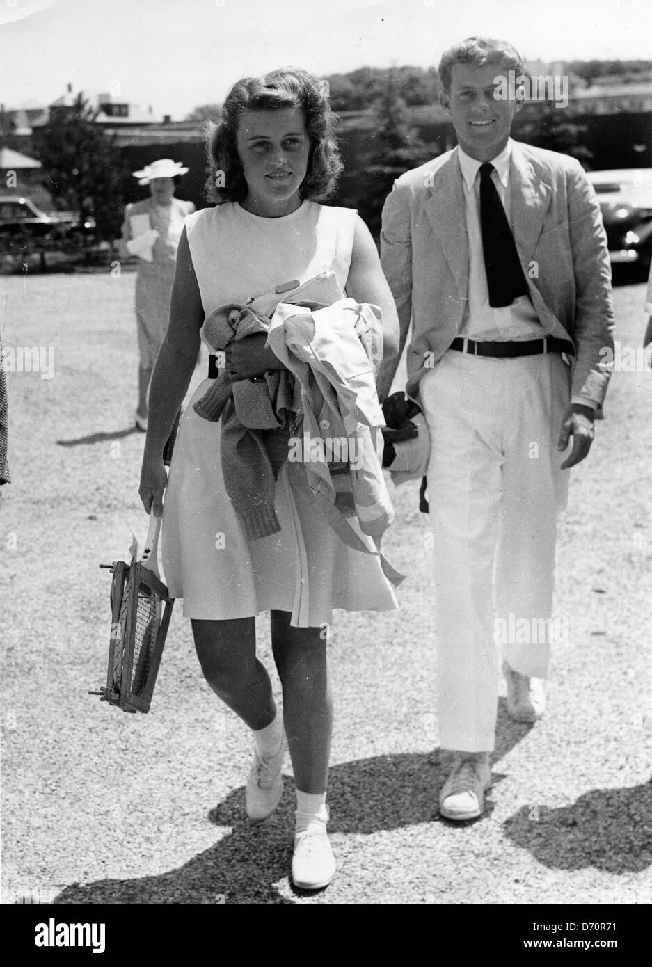Kathleen Kennedy with brother John F. Kennedy, in Newport, RI, July 14, 1940. Bert Morgan Photo. Stock Photo