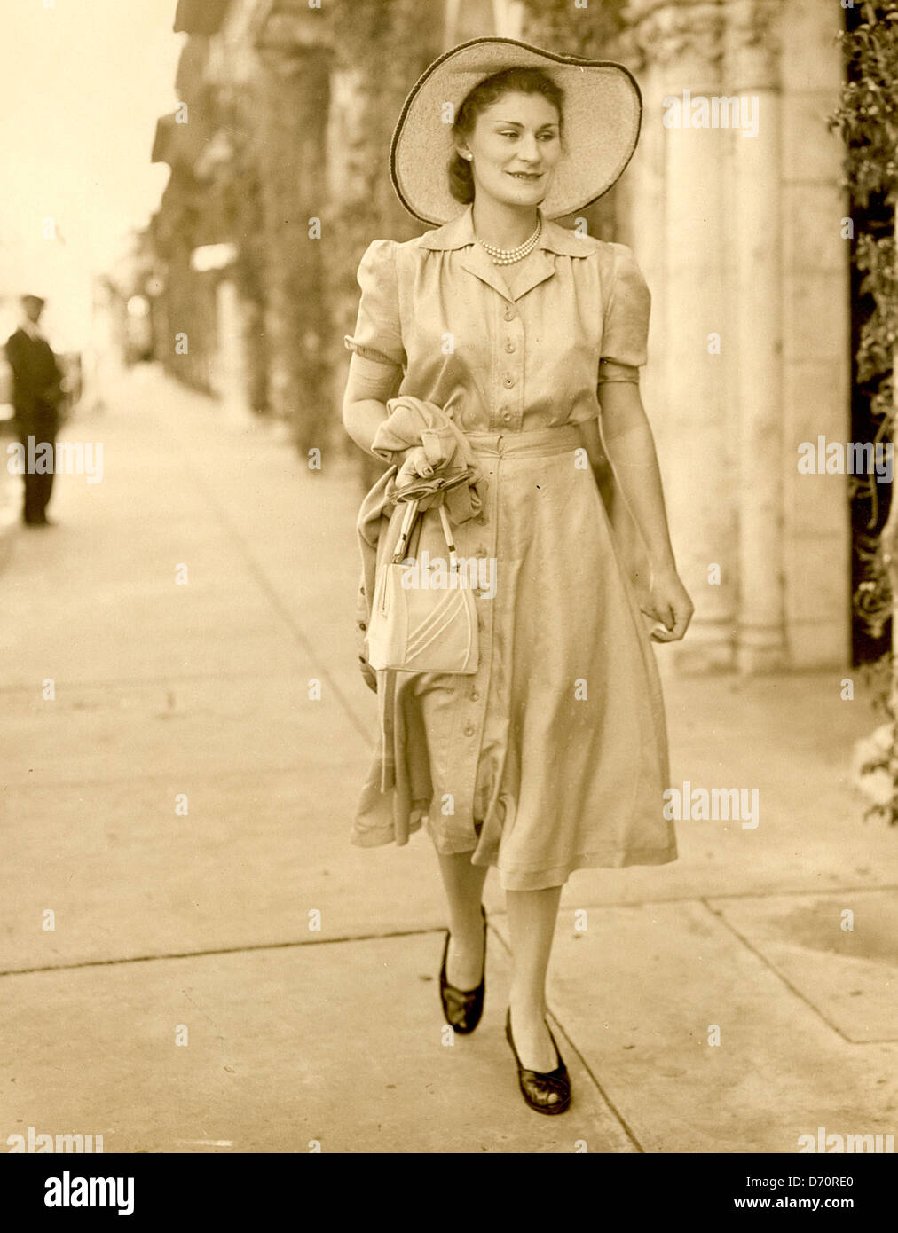 Mrs. Diana Guest, Worth Avenue, Palm Beach, ca 1935 Stock Photo