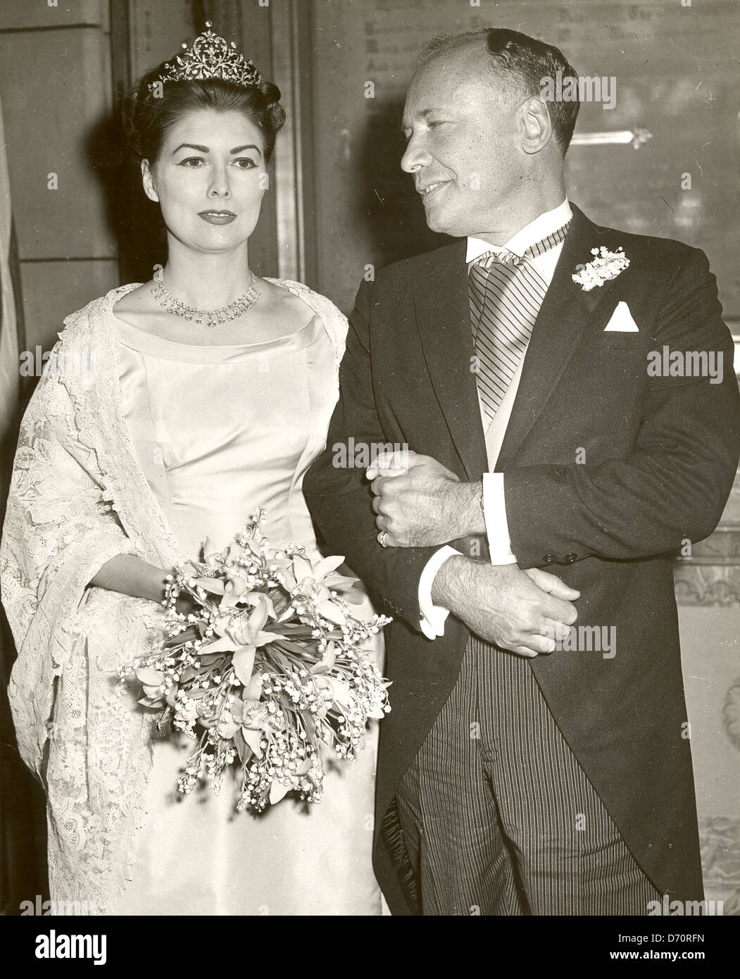 Mr & Mrs. Robert L. Gardiner at wedding, New York,1961 Stock Photo
