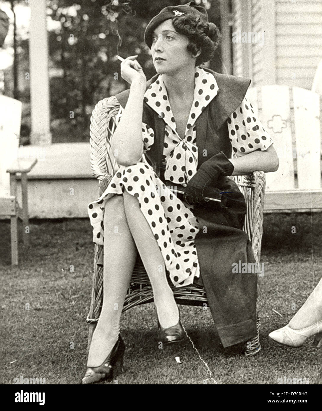 Mary Sanford in 1933 at the polo matches in Gulfstream. Bert Morgan Photo Stock Photo