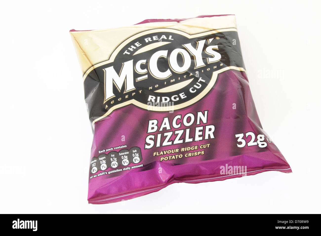 Packet of McCoy's Crisps on a White Background Stock Photo